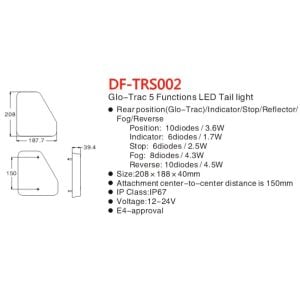 Römork ve Karavan Led Stop Lambası 12 Volt