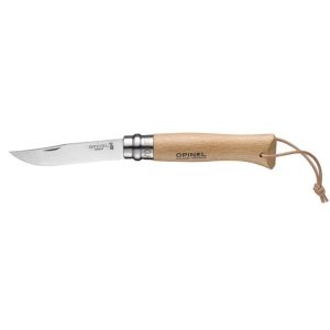 Opinel Inox 8 No Ahşap Deri Askılı Paslanmaz Çelik Çakı