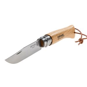 Opinel Inox 8 No Ahşap Deri Askılı Paslanmaz Çelik Çakı