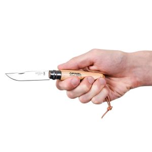 Opinel Inox 8 No Ahşap Deri Askılı Paslanmaz Çelik Çakı