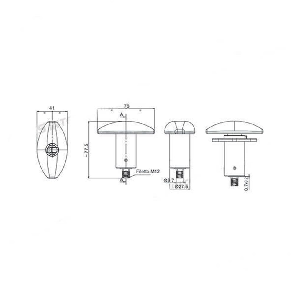 Karavan Kapı Kilidi Beyaz 76x41mm