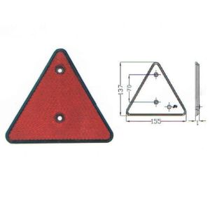 Römork ve Karavan Kırmızı Üçgen Reflektör 137x155 mm E Belgeli