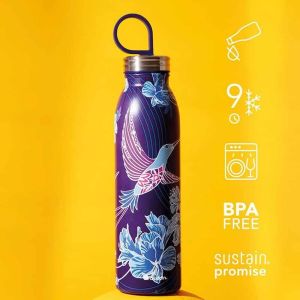 Aladdin X Naito Chilled Thermavac Paslanmaz Çelik Su Şişesi 0.55 LT Mor