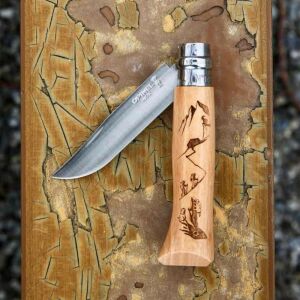 Opinel Inox No 08 Hiking Alpine Macera Yürüyüş Desenli Paslanmaz Çelik Çakı