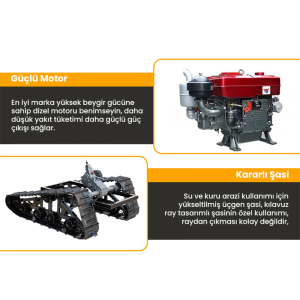 TowGo Çok Fonksiyonlu Paletli Mini Traktör 25 HP