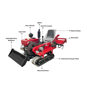 TowGo Çok Fonksiyonlu Paletli Mini Traktör 25 HP