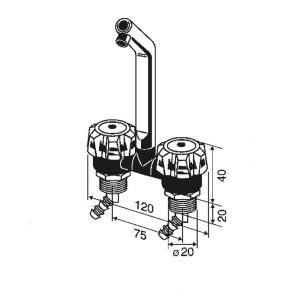 Karavan Deluxe Beyaz Plastik Sıcak/Soğuk Su Katlanır Musluk Micro-Switch
