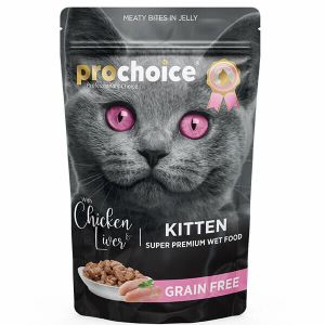 Pro Choice Tahılsız Kitten Tavuk  Ciğerli Yavru Kedi Maması 85 Gr