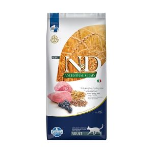 N&D Düşük Tahıllı Kuzu Etli ve Yaban Mersinli Yetişkin Kedi Maması 10 Kg