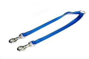 Doggie Dokuma Çift Köpek Gezdirme Tasma Aparatı Medium Mavi 2x60-60 Cm