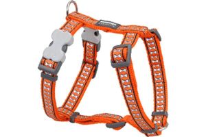 Red Dingo Reflektörlü Kemik Desenli Köpek Göğüs Tasması Turuncu 20 Mm