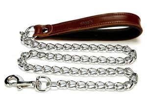 Doggie Comfort Deri Zincirli Köpek Gezdirme Tasması Medium Kahverengi 4x110 Cm