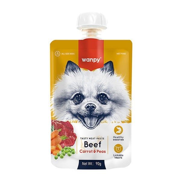 Wanpy Taze Sığır Etli ve Havuçlu Et Ezmesi Doğal Köpek Ödülü 90 Gr