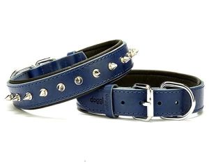Doggie Comfort Deri Çivili Köpek Boyun Tasması Medium Mavi 3x42-50 Cm
