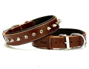 Doggie Comfort Deri Çivili Köpek Boyun Tasması Medium Kahverengi 3x42-50 Cm