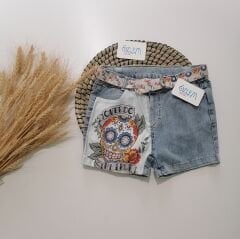 Modern Kuru Kafalı Kız Denim Şort