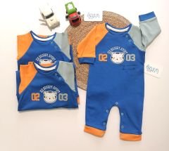 Hokey Severler Turuncu&Mavi Bebek Tulumu
