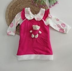 Pembe Bebek Salopet Elbise