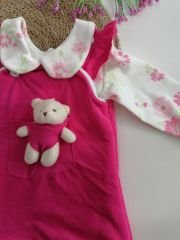 Pembe Bebek Salopet Elbise