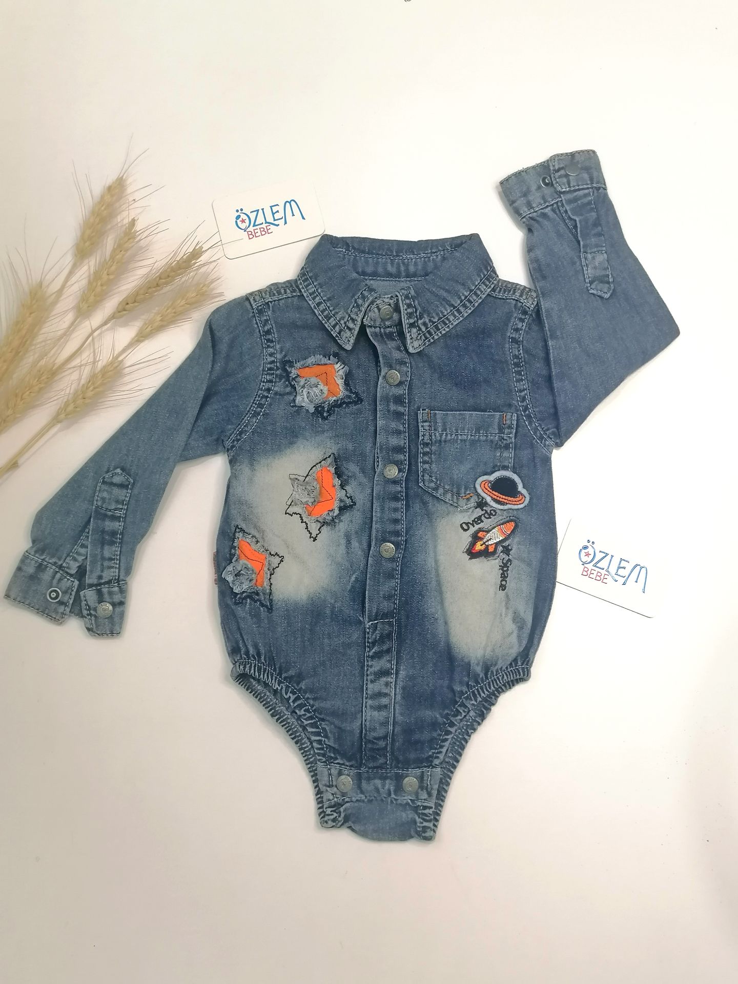 Uzay Yolu Mavi Denim Tulum