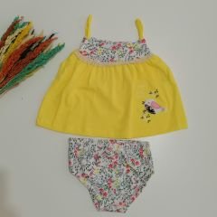 Kuş  Figürlü Sarı Bebek Takım