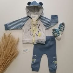 Mr. Bear Mavi Ceketli 3'lü Takım