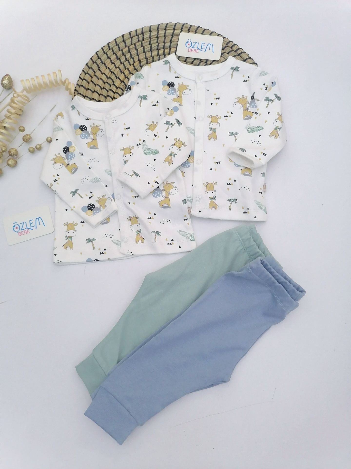 Şirin Zebra Figürlü Yeşil Pijama Takım