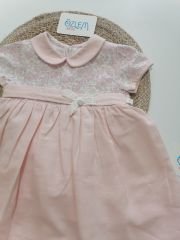 Bebe Yaka Kemerli Pembe Elbise