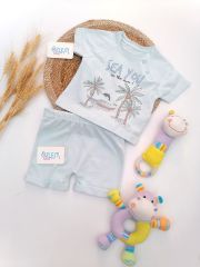 Sea You Palmiye Desen Şortlu 2'li Takım