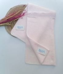 Kalp Desenli Pembe Merserize Battaniye
