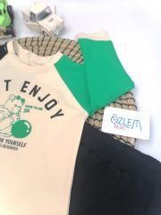 Yeşil&Krem 2'li Erkek Takım