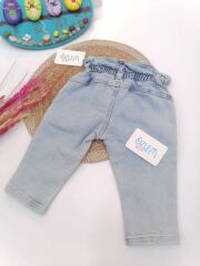 Fırfır Cep Beli Büzgülü Kot Pantolon