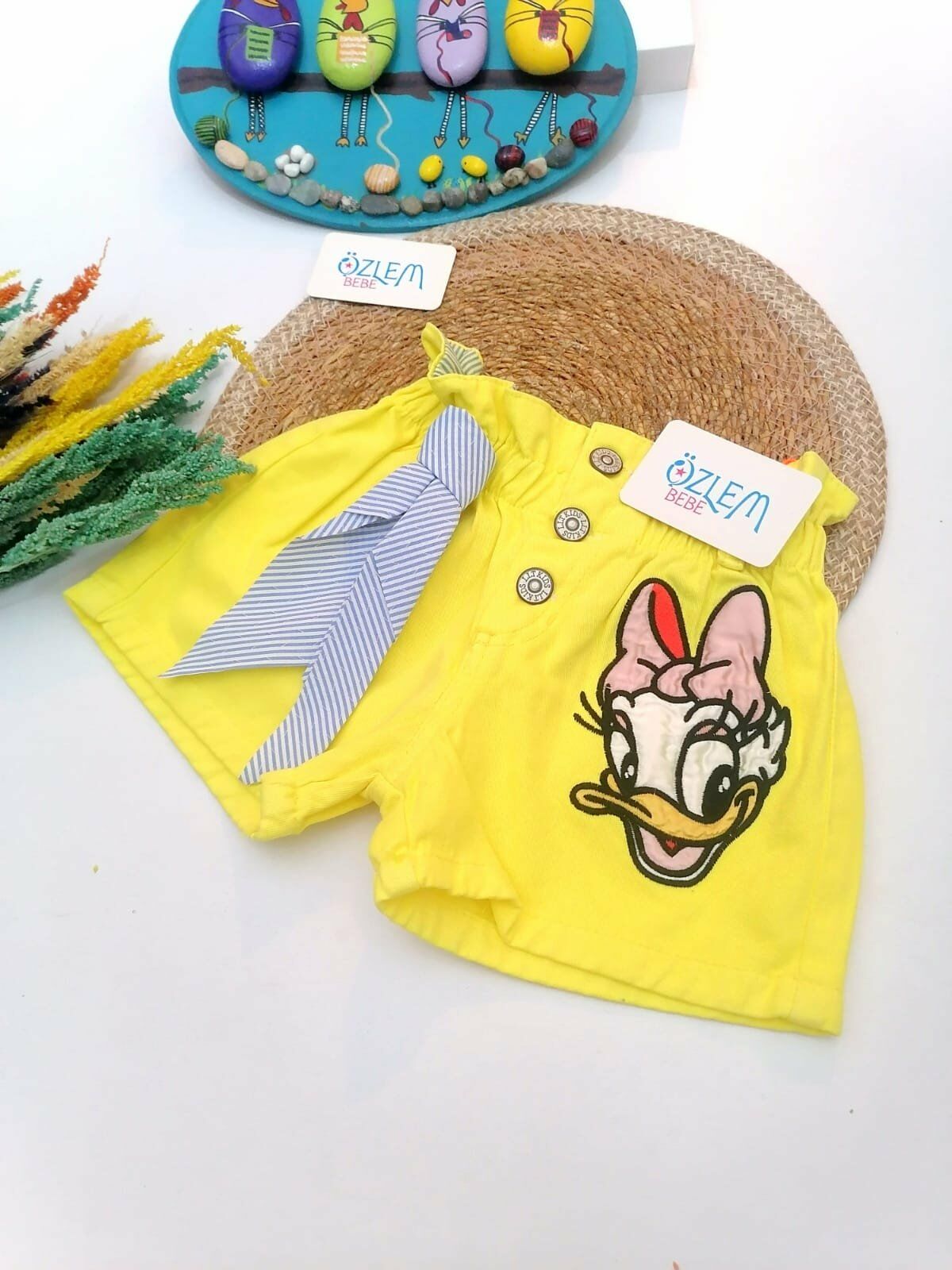 Daısy Duck Nakışlı Beli Büzgülü Şort