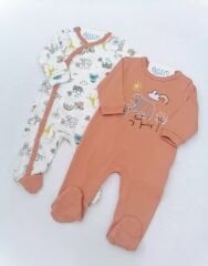 Anne ve Yavrular Kiremit 2'li Bebek Tulum