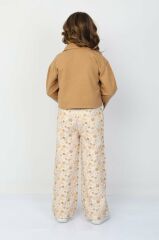 Çiçek Desen Denim Pantolon