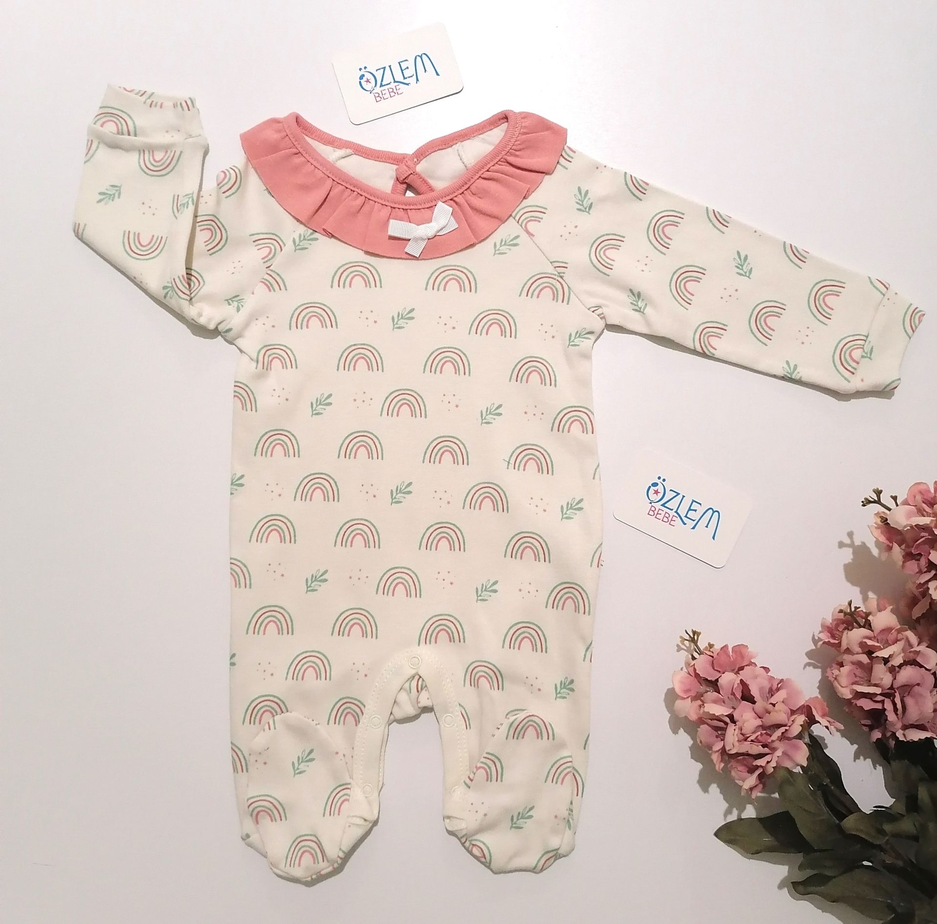 Fırfırlı Bebe Yaka Bebek Tulum
