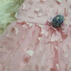 Kelebekli Pembe Gelinlik