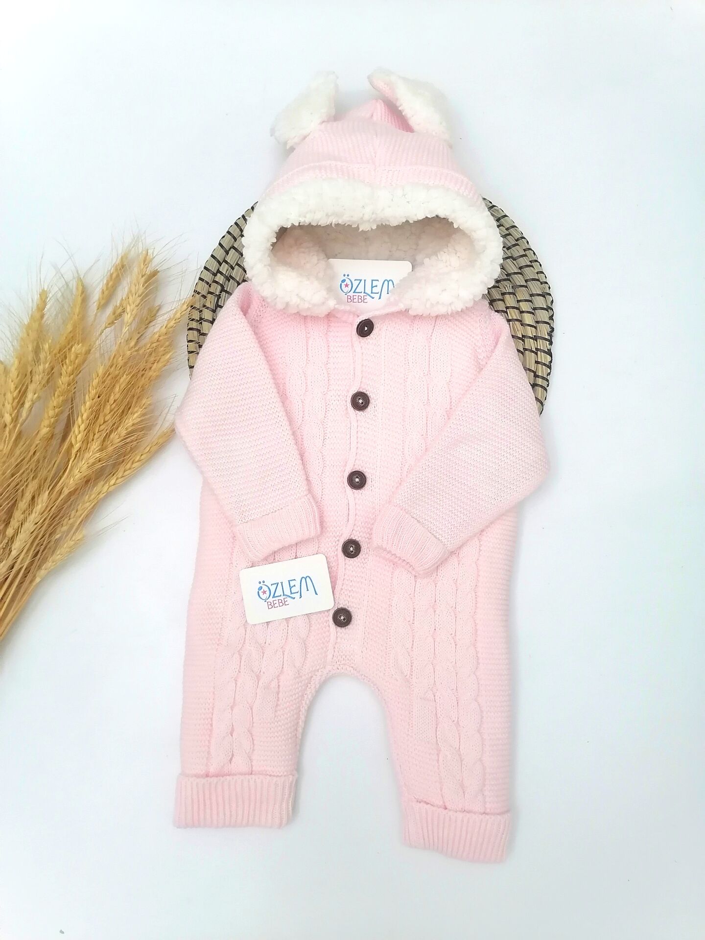Tavşan Kulaklı Pembe Astronot Tulum
