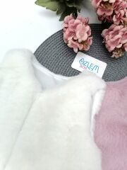 Elyaf Dolgulu Düz Doku Peluş Yelek