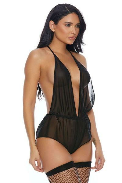 Gizotti Women Transparent Fancy Jumpsuit Nightgown Black GZT-253433