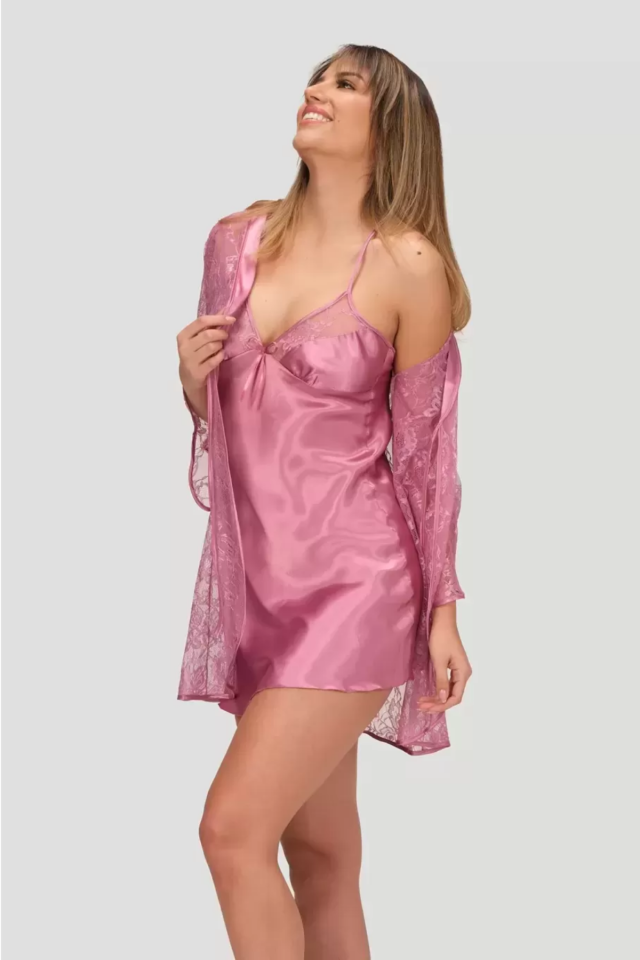 Gizotti Precious Gecelik Sabahlık Takımı Gül Rengi