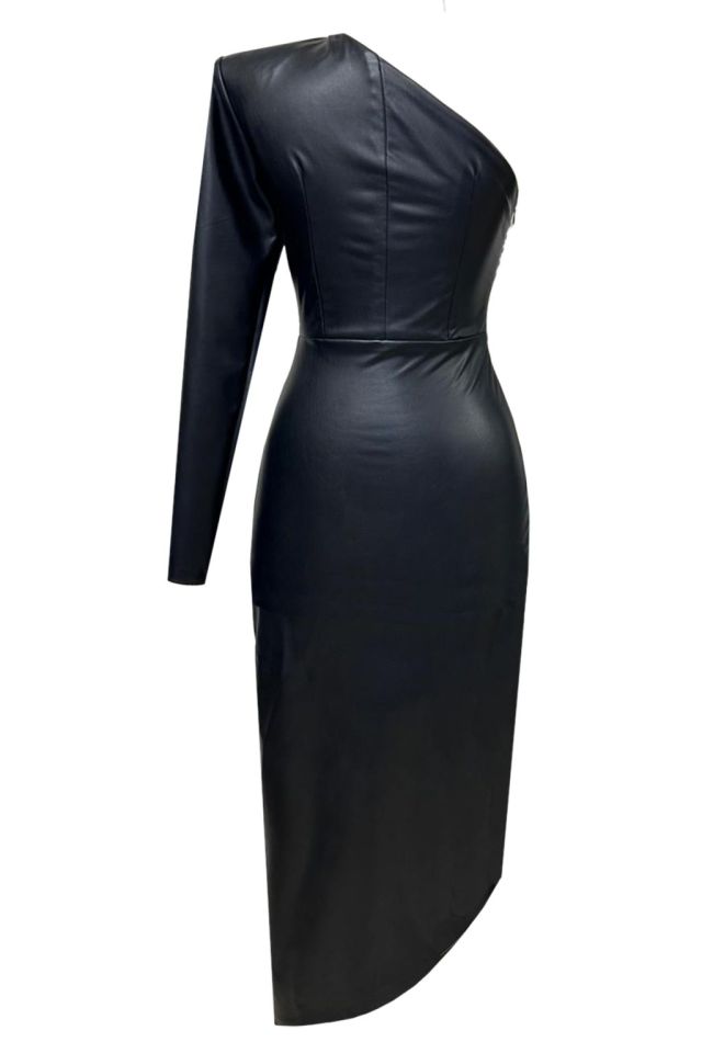 Dione Leather Midi Dress