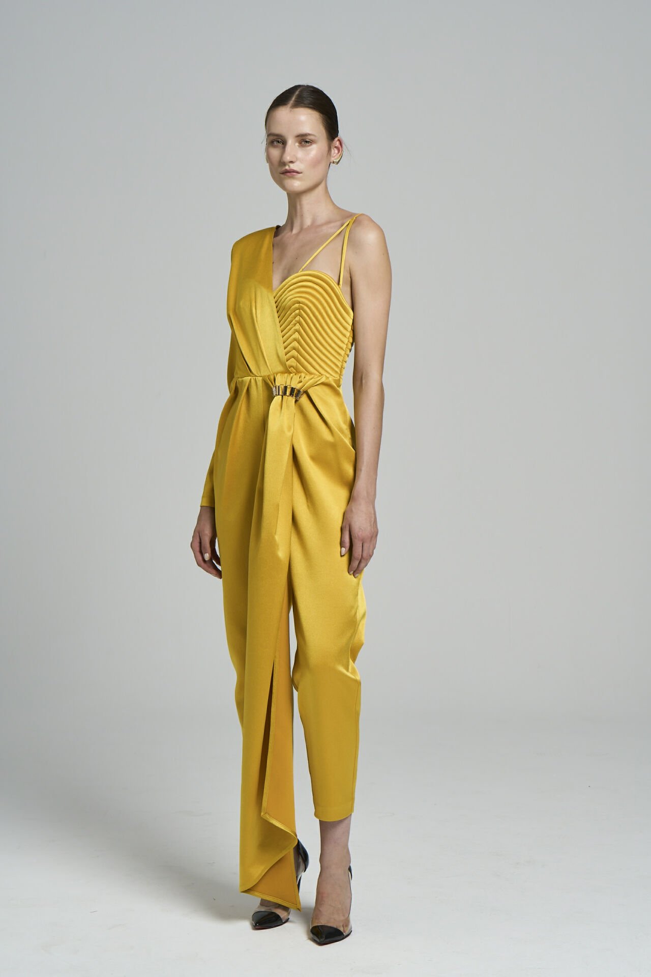 Zara hotsell yellow jumpsuit