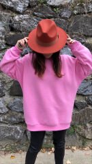 Malaya Oversize Sweatshirt - Pembe
