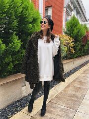 Malaya Oversize Sweatshirt - Beyaz