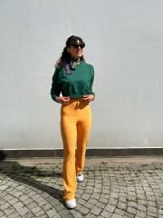 Malaya Mevsimlik Crop Sweatshirt - Yeşil