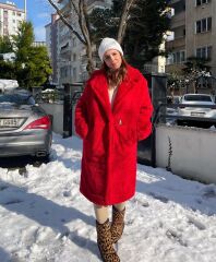 Oversize Peluş Kaban