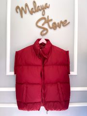 Oversize Şişme Yelek - Bordo