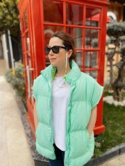 Oversize Şişme Yelek - Su Yeşili