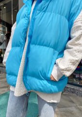 Oversize Şişme Yelek - Mavi